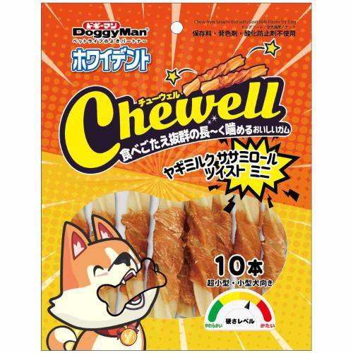 ホワイデント Chewell ヤギミルクササミロールツイストミニ 10本 ドギーマンハヤシ 返品種別...