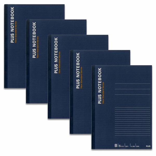 プラス パックノート セミB5 B罫 5冊パック(ネイビー) NO-003BS-5P(76728) ...