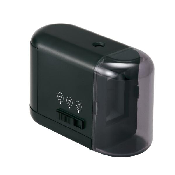 プラス 鉛筆削り(乾電池式)(ブラック) FS-077(84031) 返品種別A