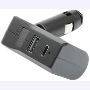 ヤック スリムポート USB+Type-C+バッテリーチェッカー(DC12V) YAC ZE87 返品種別A｜joshin