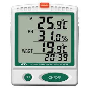 エー・アンド・デイ 温湿度SDデータレコーダー(記録計) /  熱中症指数モニター A＆D AD-5696 返品種別A