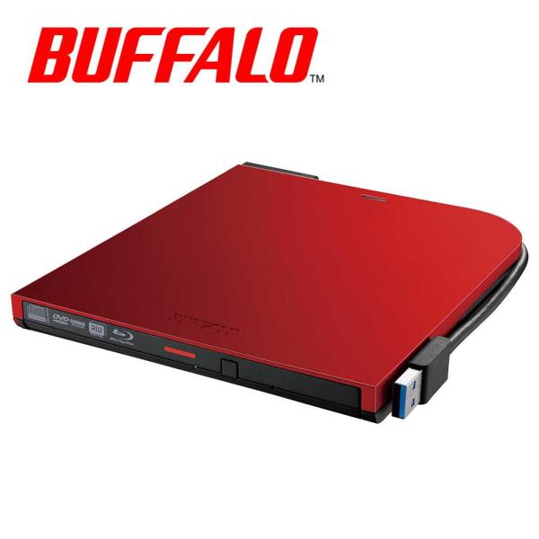 バッファロー｜BUFFALO USB 3.2(Gen 1)対応 ポータブルブルーレイドライブ(レッド...