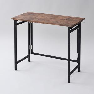 YAMAZEN アイアン 折りたたみデスクアンティークブラウン YAMAZEN サイバーコム PST-8040