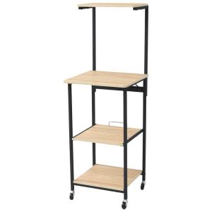 YAMAZEN 組立式レンジラック  オーク×サンドブラック ERB-4847-OAKSBK