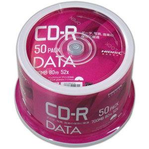 HIDISC データ用 52倍速対応CD-R 50枚パック 700MB ホワイトプリンタブル