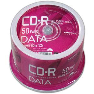 HIDISC データ用 52倍速対応CD-R 50枚パック 700MB ホワイトプリンタブル ハイディスク VVDCR80GP50 返品種別A｜joshin