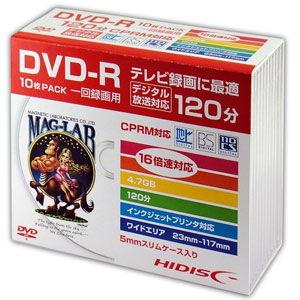 HIDISC 録画用 16倍速対応DVD-R 10枚パック 4.7GB ホワイトプリンタブル ハイディスク HDDR12JCP10SC 返品種別A｜joshin