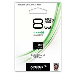 HIDISC microSDHCメモリカード 8GB CLASS10 UHS-I HDMCSDH8GCL10UIJPWOA 返品種別A｜joshin