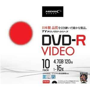 HIDISC 16倍速対応DVD-R 10枚パック4.7GB ワイドプリンタブル TYDR12JCP10SC 返品種別A