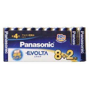 パナソニック アルカリ乾電池単4形 8+2本パック(増量パック) Panasonic EVOLTA ...