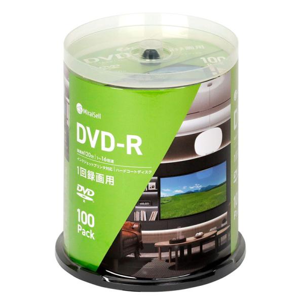 MiraiSell｜ミライセル 1回録画用DVD-R［1-16倍速対応 / 4.7GB(120分) ...