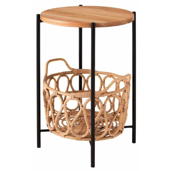 東谷 バスケット付きサイドテーブル(ナチュラル) GUY-822NA 返品種別A