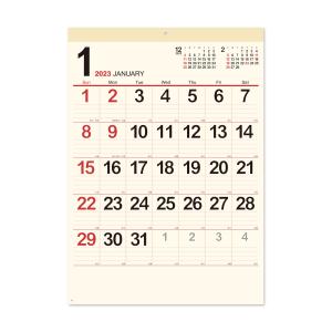 新日本カレンダー 2023年用 壁掛けカレンダー クリーム メモ月表 NK-166