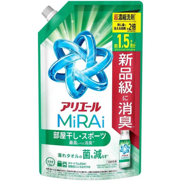 アリエールミライ超濃縮部屋干し＆スポーツつめかえ特大サイズ 480g P＆GJapan 返品種別A
