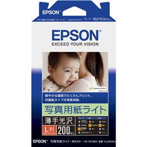 エプソン 写真用紙ライト 薄手光沢 L判 200枚 KL200SLU 返品種別A｜joshin