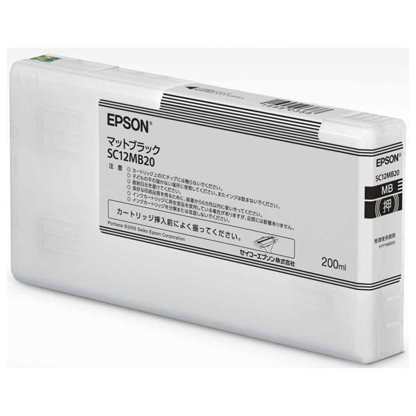 エプソン ［純正］インクカートリッジ(マットブラック/ 200ml) EPSON SC12MB20 ...