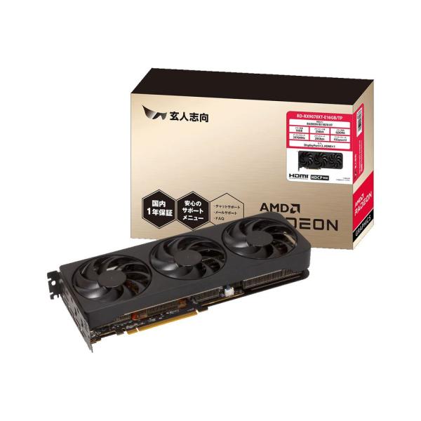 玄人志向 玄人志向 Radeon RX 9070 XT トリプルファン搭載 /  PCI Expre...