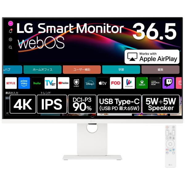 LGエレクトロニクス 液晶ディスプレイ(36.5型/ IPS/ 4K UHD 3840×2160/ ...