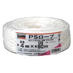 トラスコ中山 PSロープ 幅4mmX長さ80m(白) TPS480 返品種別B