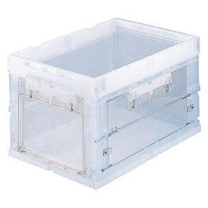 トラスコ中山 α折りたたみコンテナ50L 扉付(透明) CRS50T 返品種別B