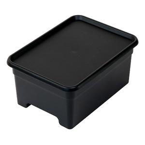 サンカ 収納ボックス S 幅25×奥行34×高さ16cm オンボックス フタ付き プラスチック(ブラック) 収納ケース OB-SBK 返品種別A
