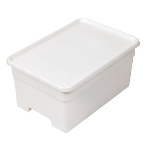サンカ 収納ボックス L 幅34×奥行49×高さ23cm オンボックス フタ付き プラスチック(ホワイト) 収納ケース 309031 返品種別A