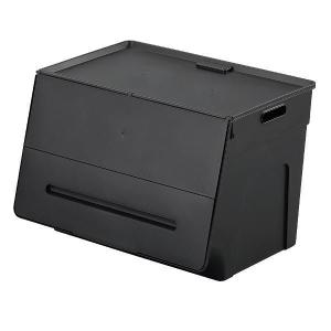 サンカ 収納ケース フタ付き 前開き ビッグエル 幅44.5×奥行34×高さ31cm(ブラック) 収納ケース BL-30BK 返品種別A