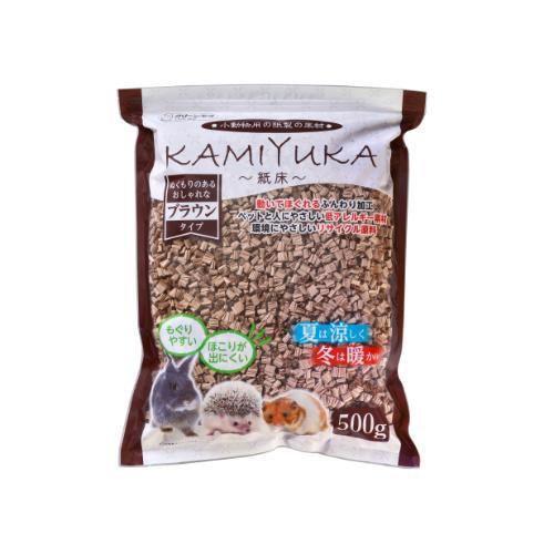クリーンモフ 小動物用床材 KAMIYUKA〜紙床〜 ブラウン 500g シーズイシハラ 返品種別A