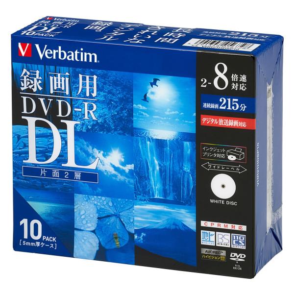 バーベイタム 8倍速対応DVD-R DL 10枚パック8.5GB ホワイトプリンタブル VHR21H...