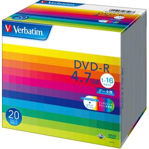 バーベイタム データ用16倍速対応DVD-R20枚パック ホワイトプリンタブル DHR47JP20V1 返品種別A｜joshin