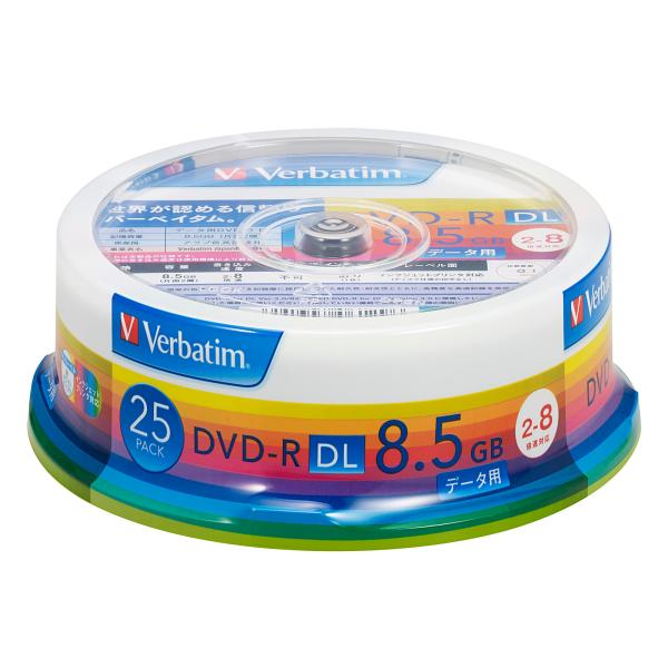 バーベイタム データ用8倍速対応DVD-R DL 25枚パック 8.5GB ホワイトプリンタブル D...