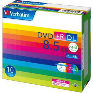 バーベイタム データ用8倍速対応DVD+R DL 10枚パック 片面8.5GB ホワイトプリンタブル DTR85HP10V1 返品種別A 記録用DVDメディアの商品画像