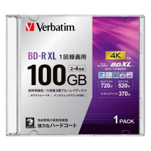 バーベイタム 4倍速対応BD-R XL 1枚パック100GB ホワイトプリンタブル VBR520YP1D4 返品種別A｜joshin