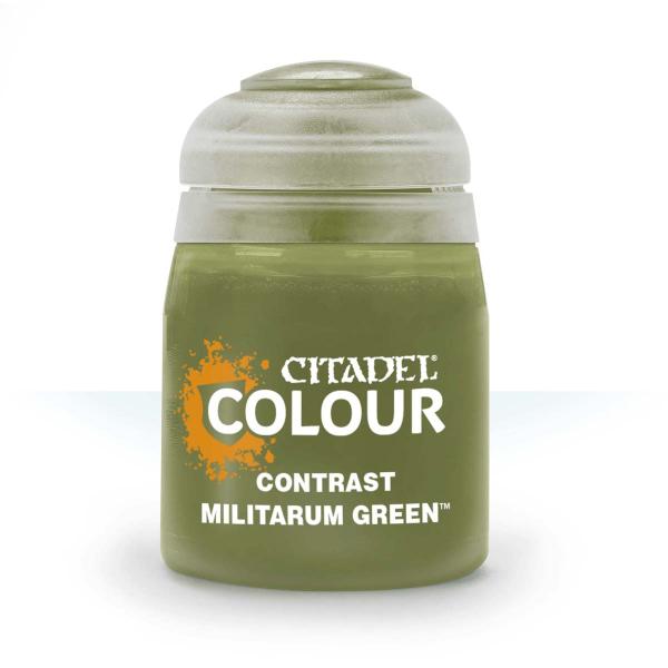 ゲームズワークショップ シタデルカラー コントラスト:MILITARUM GREEN ミリタルム・グ...