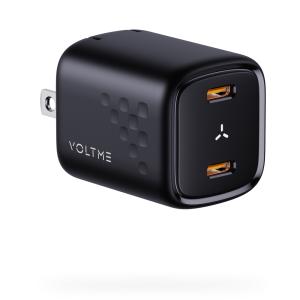 VOLTME(ボルトミー) PD対応 30W Type-C×2ポート 折りたたみ式充電器(ブラック) Revo 30 Duo (C+C) V2095 返品種別A｜joshin