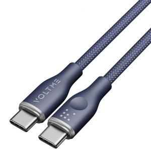 VOLTME(ボルトミー) 3A・60W データ転送/ 充電 高耐久編み込み ナイロンケーブル USB-C＆USB-C 1m(ブルー) C2159(VOLTME) 返品種別A｜joshin