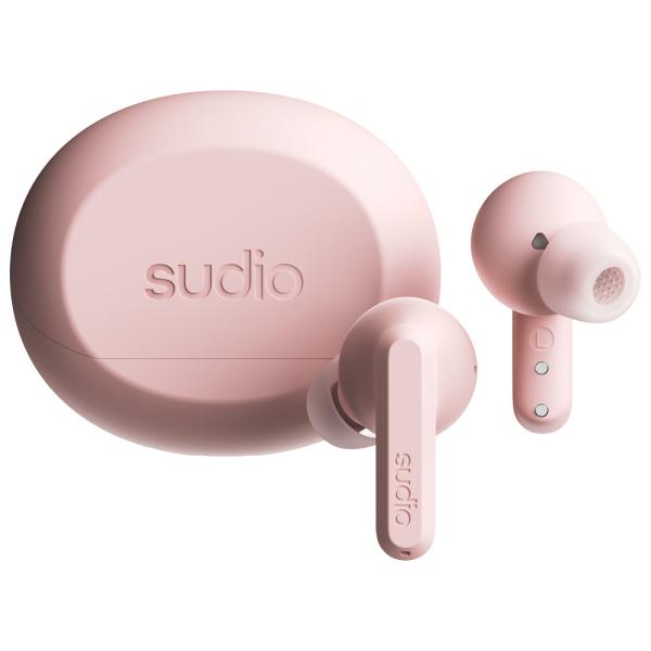 Sudio ノイズキャンセリング機能搭載 完全ワイヤレスBluetoothイヤホン(ブラッシュピンク...