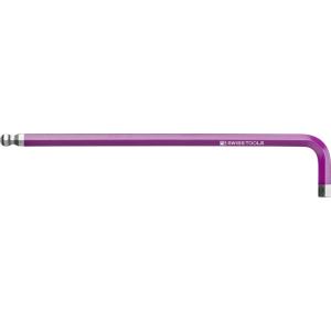 PBスイスツールズ レインボーL型レンチ ロング(球面ヘッド付) 紫色 対辺8mm PB Swiss...