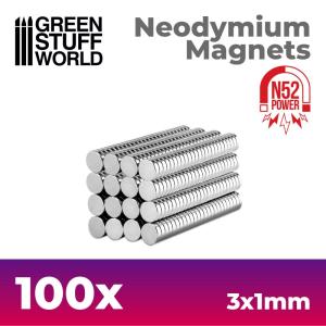 グリーンスタッフワールド ネオジム磁石 3x1mm - 100 個入 素材 返品種別B