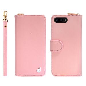 dreamplus iPhone 8 Plus/ 7 Plus用 Zipper お財布付きダイアリーケース(ピンク) DP61791I7P 返品種別A｜joshin