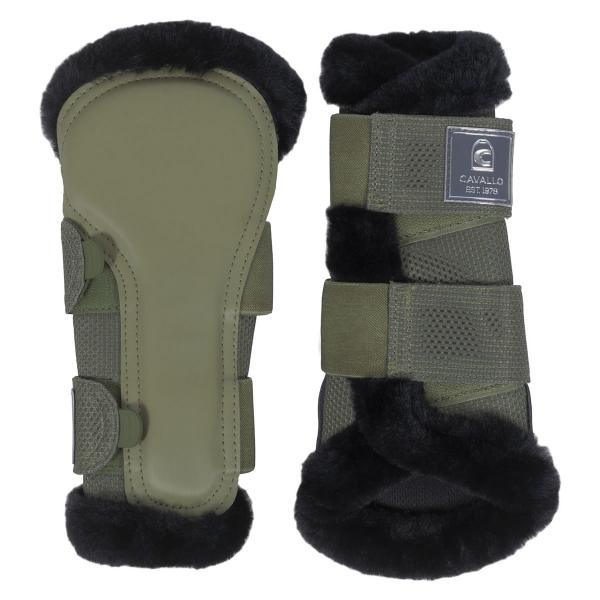 乗馬用品 Cavallo カヴァルジョカ フェイクファー付き プロテクター（左右1セット） ティーリ...