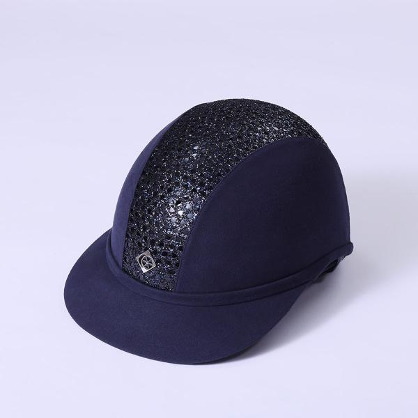 乗馬用品 CHARLES OWEN SP8プラス ネイビースパークリー マイクロスエード 乗馬 馬具