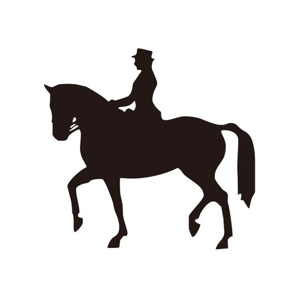 乗馬用品 ホースステッカー（ドレッサージュ） ブラック 乗馬 馬具