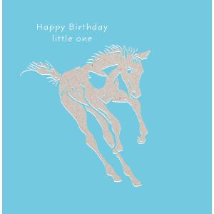 乗馬用品 Deckled Edge カラー ブロック グリーティングカード Happy Birthday little one 乗馬 馬具｜jothes