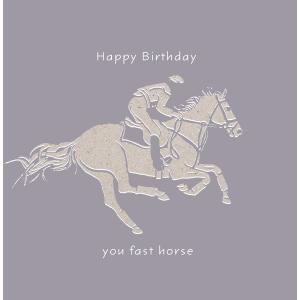 乗馬用品 Deckled Edge カラー ブロック グリーティングカード Happy Birthday you fast horse 乗馬 馬具｜jothes