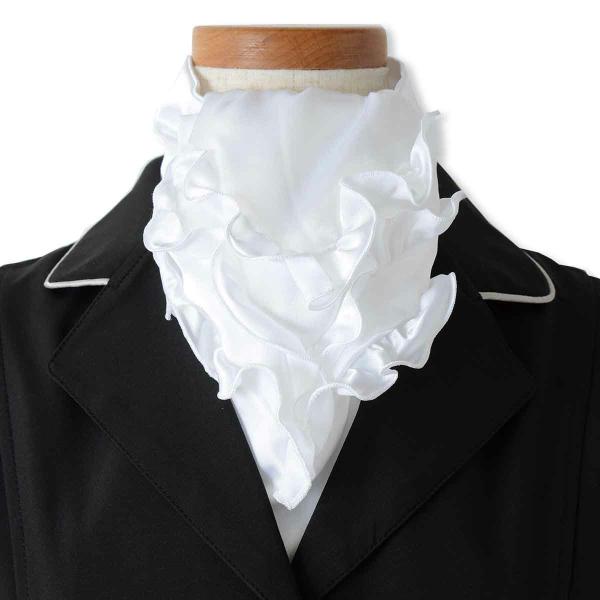 乗馬用品 EQULIBERTA フリルアスコットタイ ホワイト 乗馬 馬具