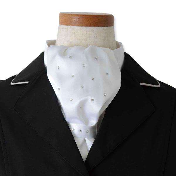 乗馬用品 EQULIBERTA ラインストーンアスコットタイ ホワイト 乗馬 馬具