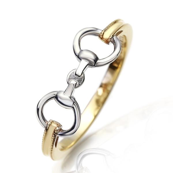 乗馬用品 EQULIBERTA シルバー×10K　ビットモチーフリング 乗馬 馬具