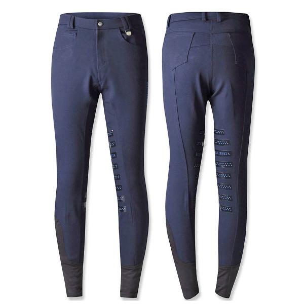 乗馬用品 EQULIBERTA シリコンライディングキュロット ニーグリップ メンズ ネイビー 乗馬...
