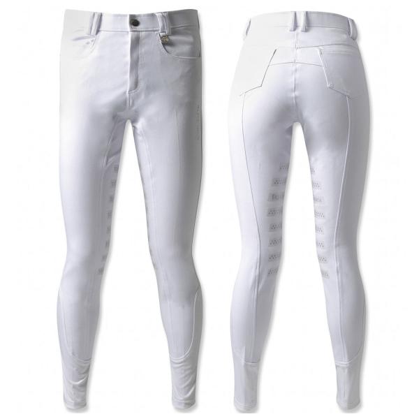 乗馬用品 EQULIBERTA シリコンライディングキュロット ニーグリップ メンズ ホワイト 乗馬...